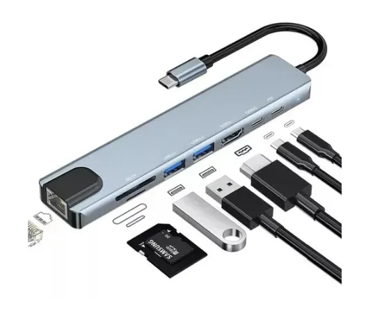 Adaptador Usb Tipo C Hdmi 4k 8 En 1:Llévalo a Donde Vayas