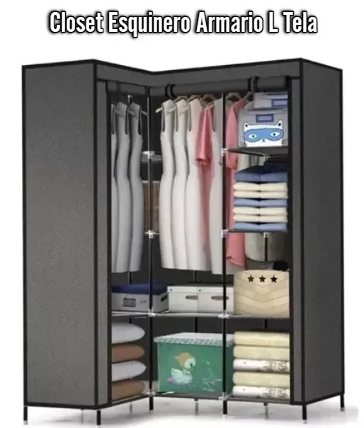 Closet Esquinero Armario L Tela Organiza Tu Ropa, Accesorios Y Más Con El Sistema Modular Esquinero