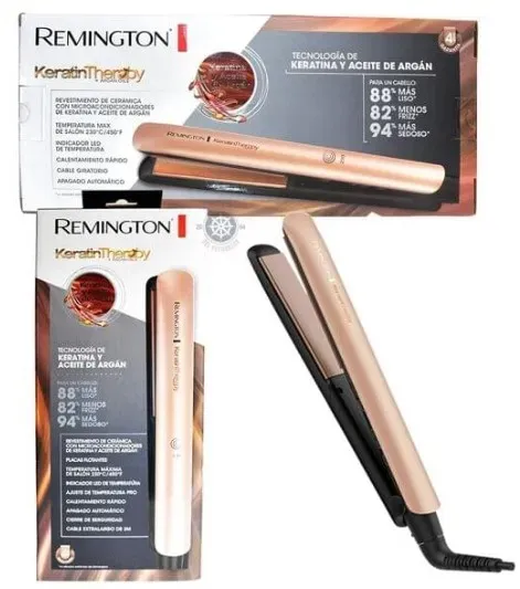 Plancha + Cepillo Secador Remington Transforma tu Cabello con el Poder de la Keratina