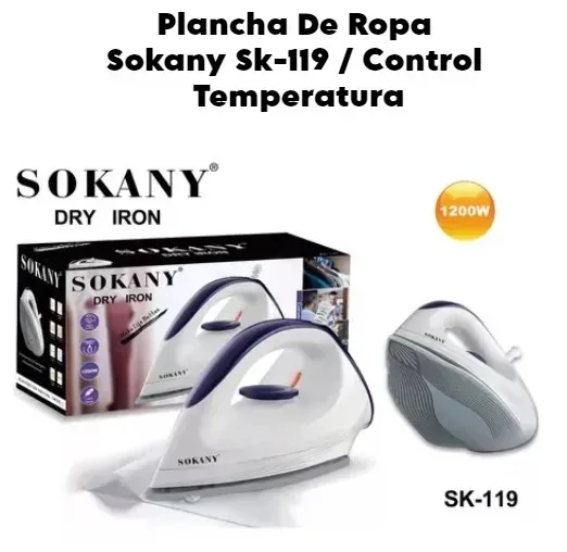 Plancha a Vapor Sokany Sk-119:Desliza Sobre las Arrugas con Facilidad