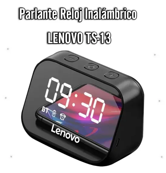 Parlante Reloj Inalámbrico LENOVO TS-13: Sinfonía de Sonido y Alarma