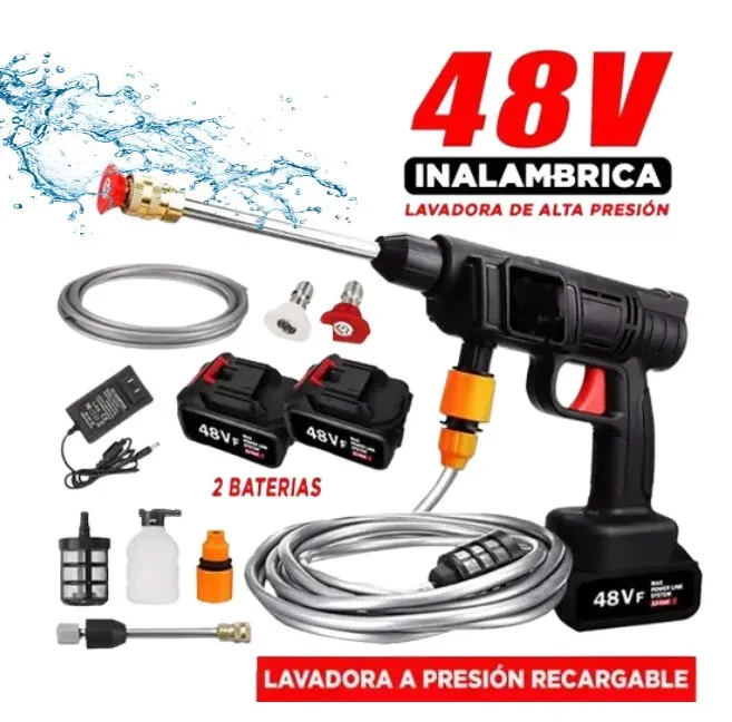 Hidrolavadora Portátil 48V Para Una Limpieza Efectiva