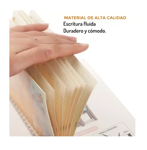 Set x4 Cuadernos Reutilizables Para Caligrafía, Letras, Números