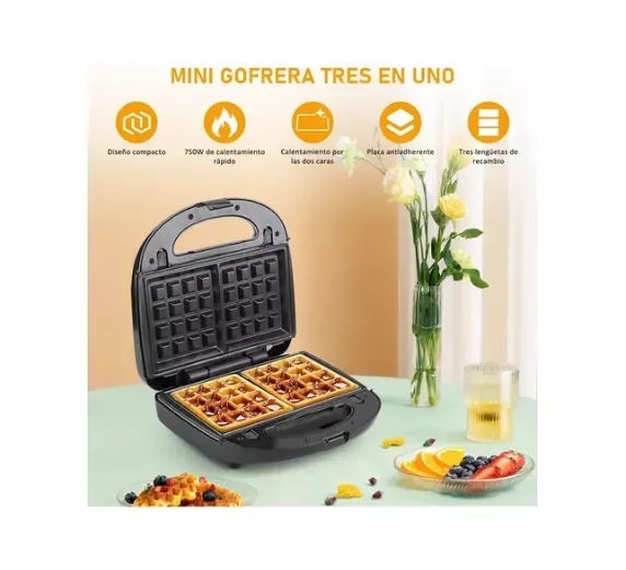 Mini Waflera, sandwichera, maquina Para Hacer Nueces 6 En 1