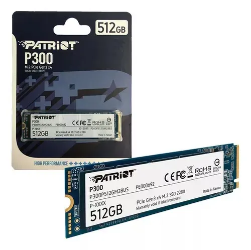 Disco Solido M.2 PCIe Gen3 512Gb Patriot P300