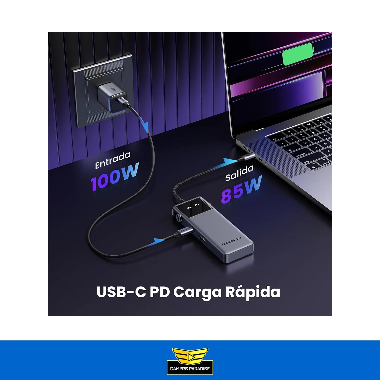 Hub Adaptador Usb C Ugreen Uno 6 en 1 HDMI 4k 60hz