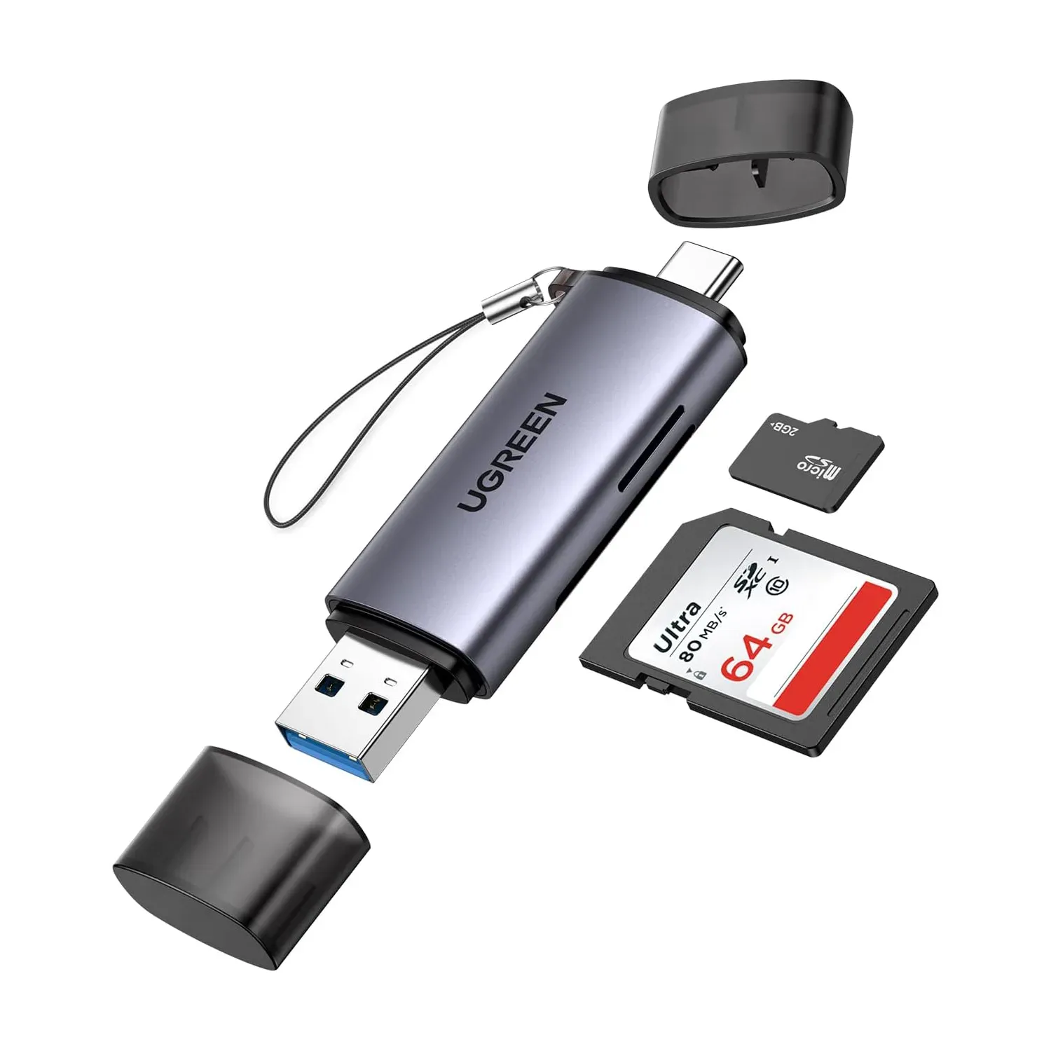 Lector de memorias SD Ugreen USB-C y USB-A 3.0 OTG