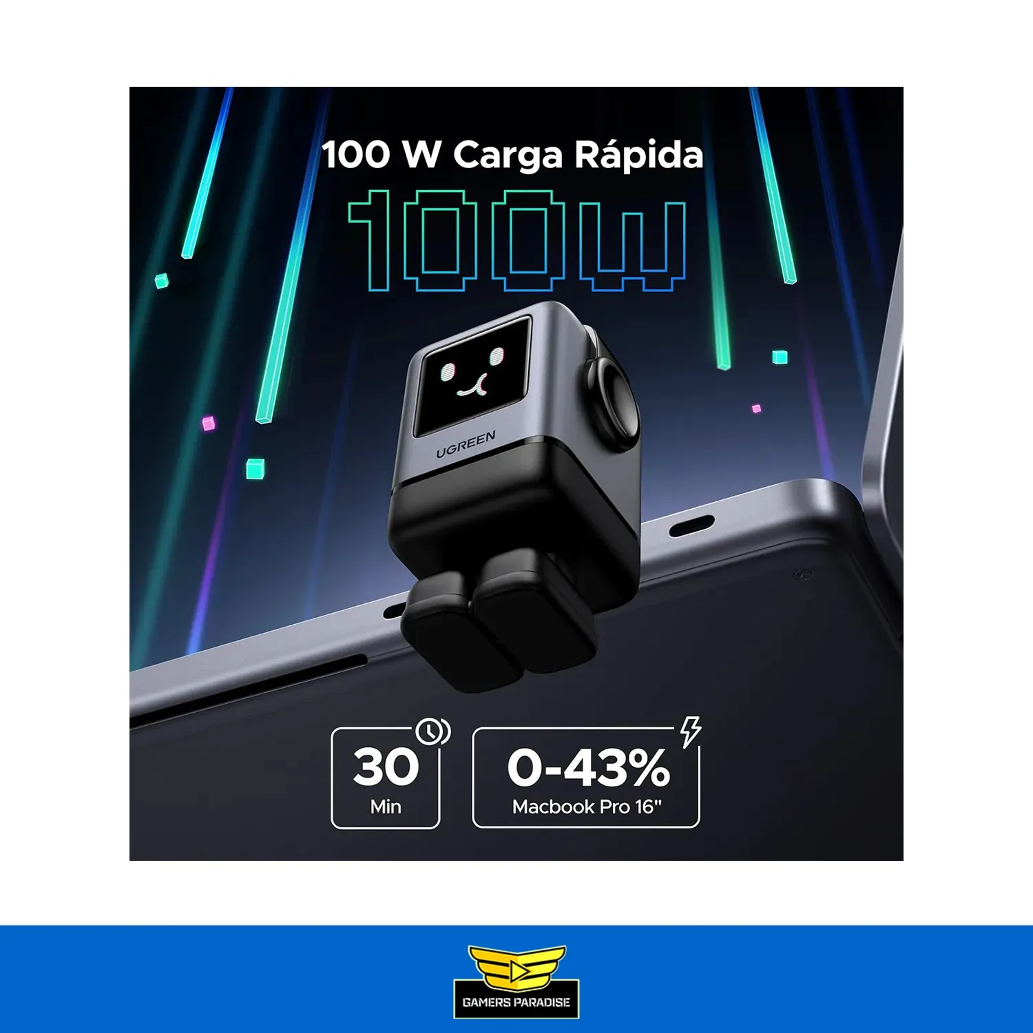 Cargador USB C 100W GaN carga rápida Ugreen Uno RG 4 en 1