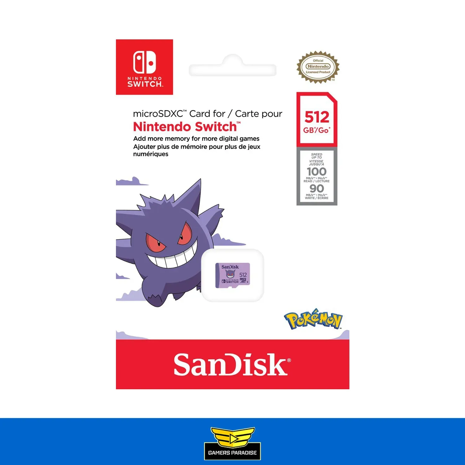 Memoria Nintendo Switch 512gb Sd Sandisk Gengar Pokemon