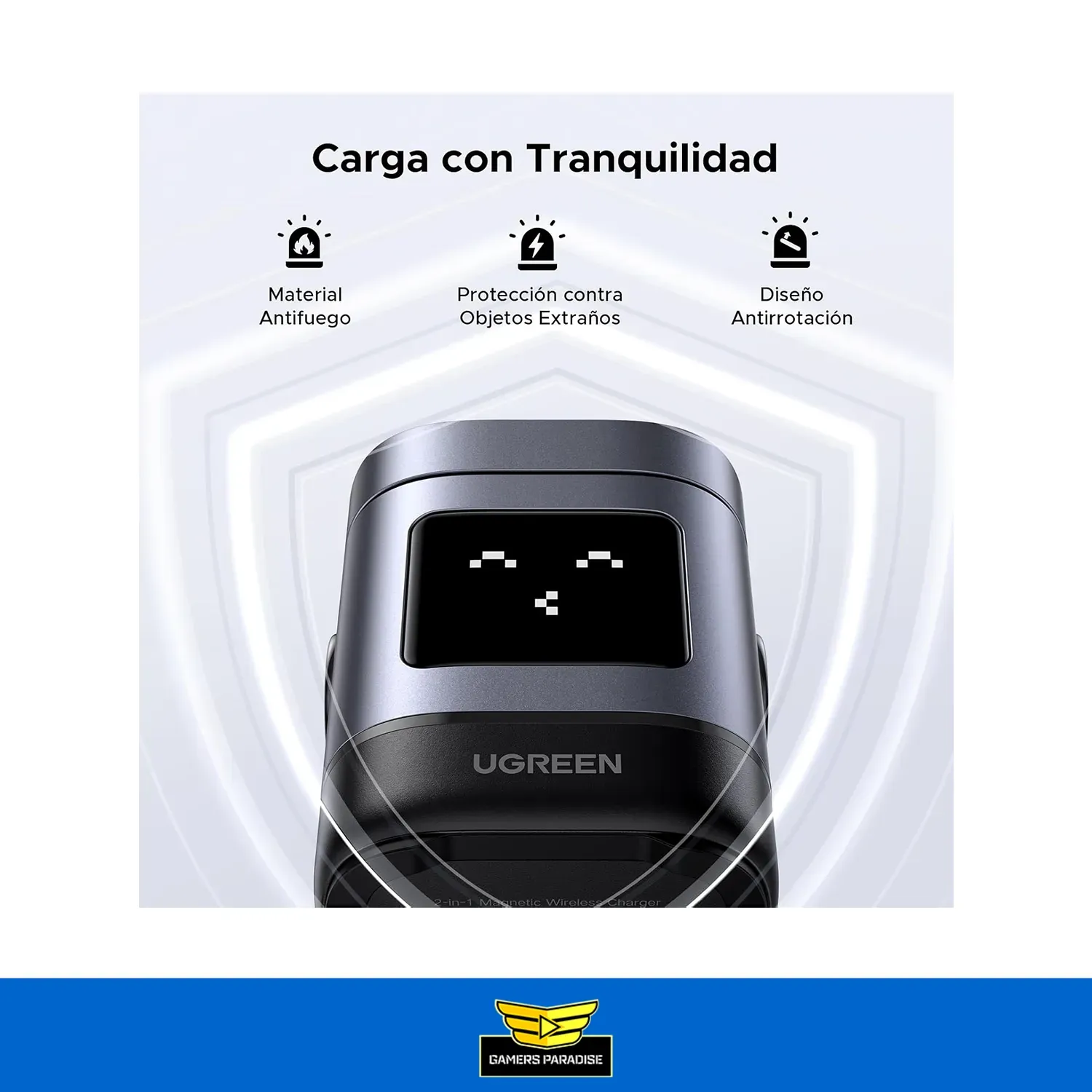 Cargador Inalámbrico iPhone Magsafe Ugreen Uno 2 en 1