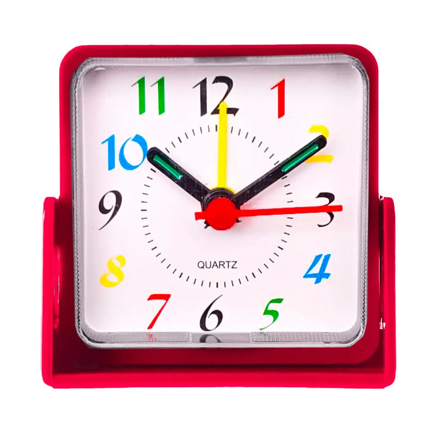 Reloj De Mesa Despertador Portatil Cuadrado Quartz + Bateria