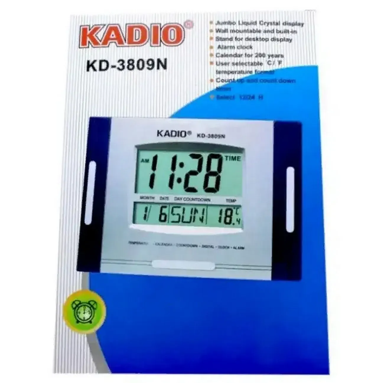 Reloj Kadio Termometro Alarma Digita Kd-3809n + Baterias