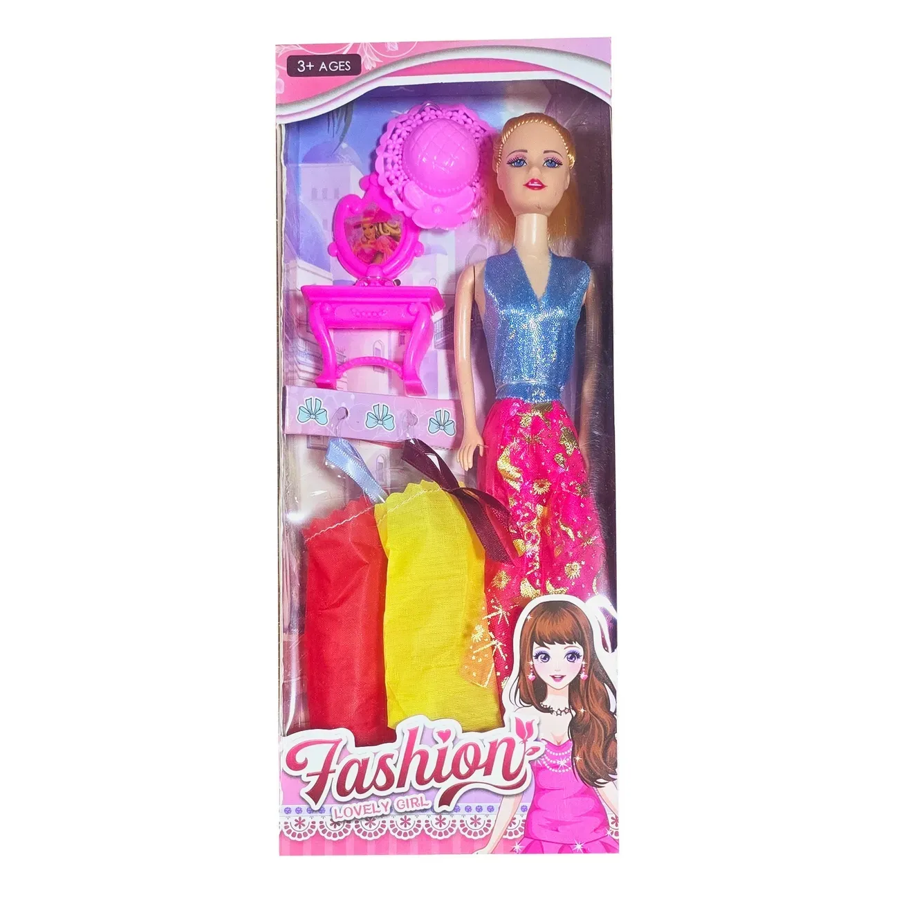 Muñeca Vestidos Sombrero Tocador Juguete Niñas Interactivo