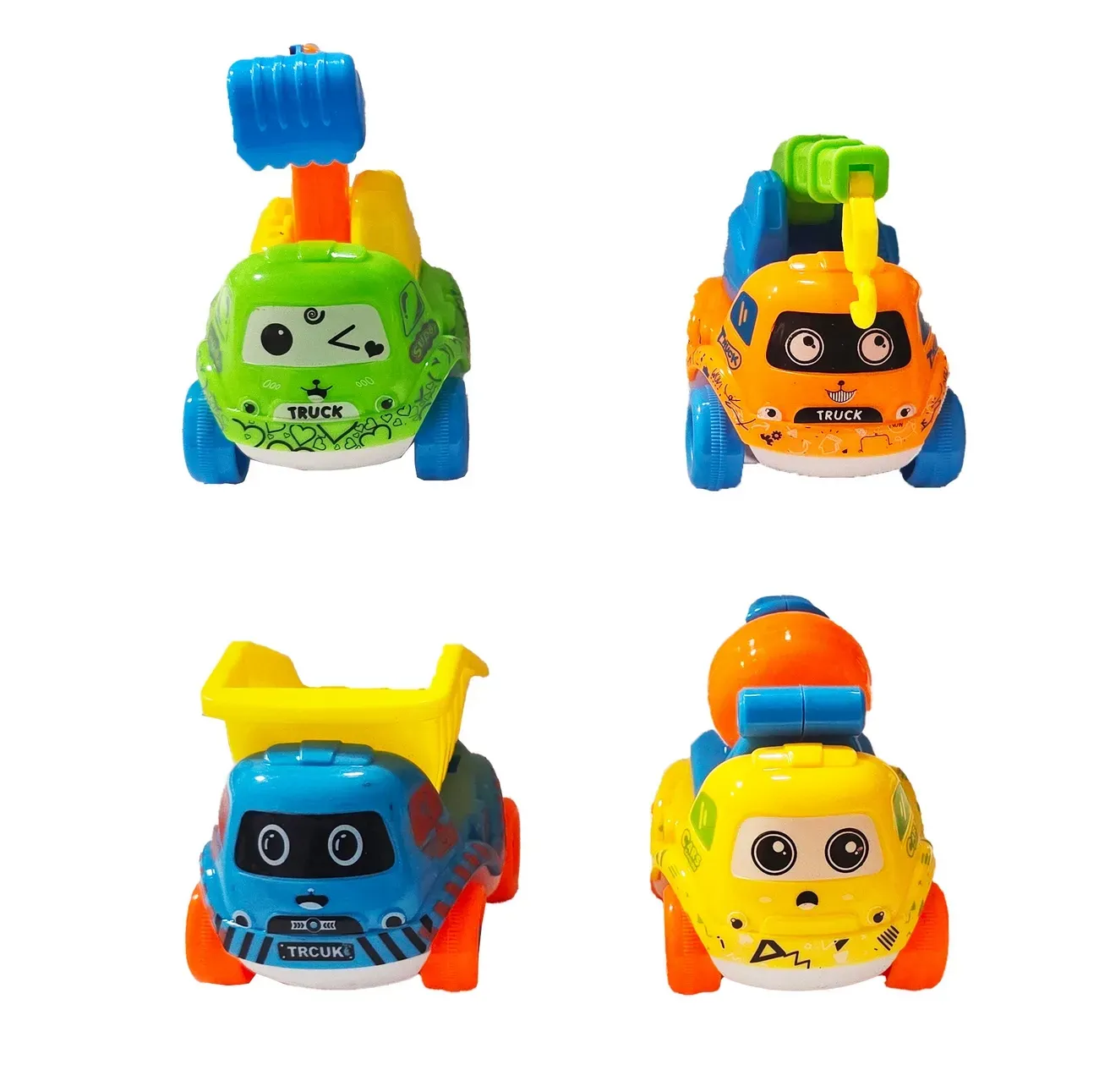 Carros Construccion Impulso Colección Juguete Niños X 4 Pcs