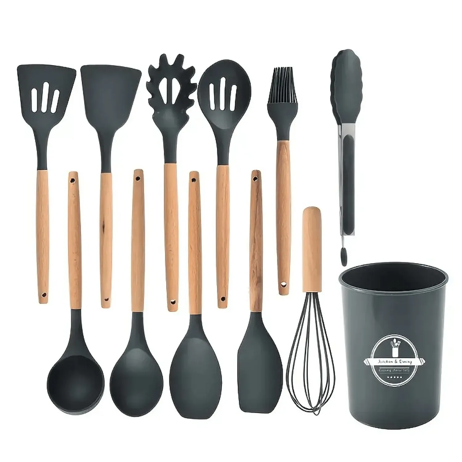 Set 12 Utensilios De Cocina Silicona Resistente Calor Juego