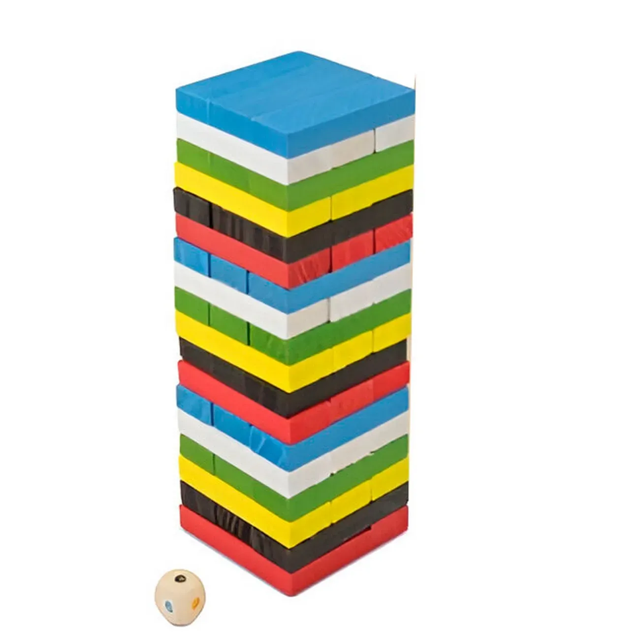 Jenga Torre Madera Bloques 54 Pc Colores Mediano Juego Mesa