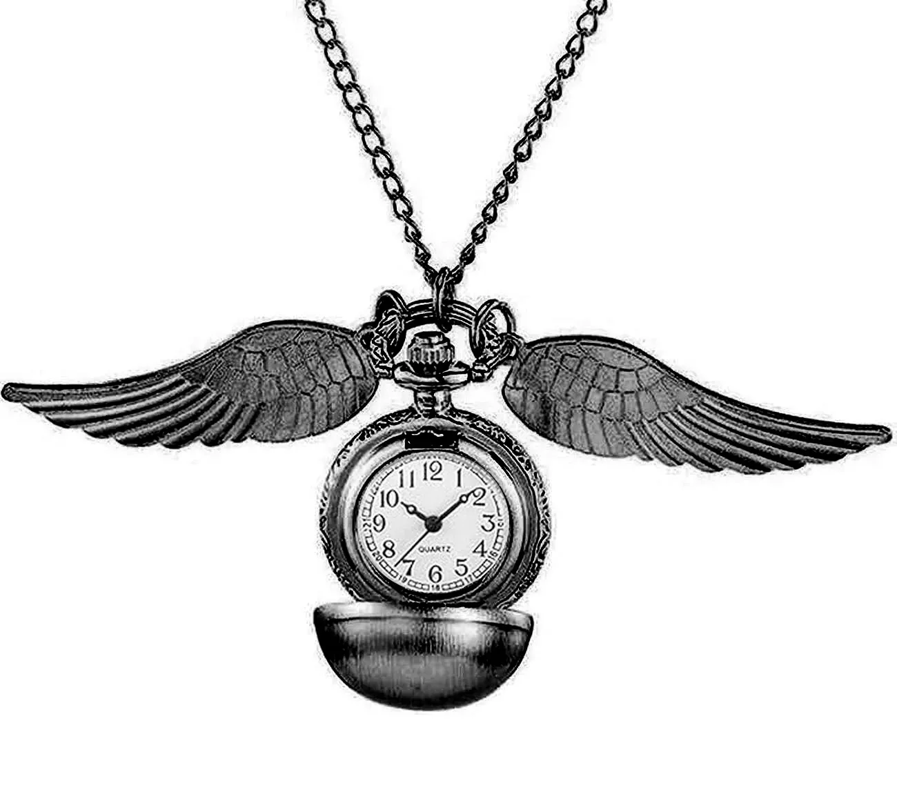 Collar Reloj Snitch Harry Potter Negro Pavonado + Estuche