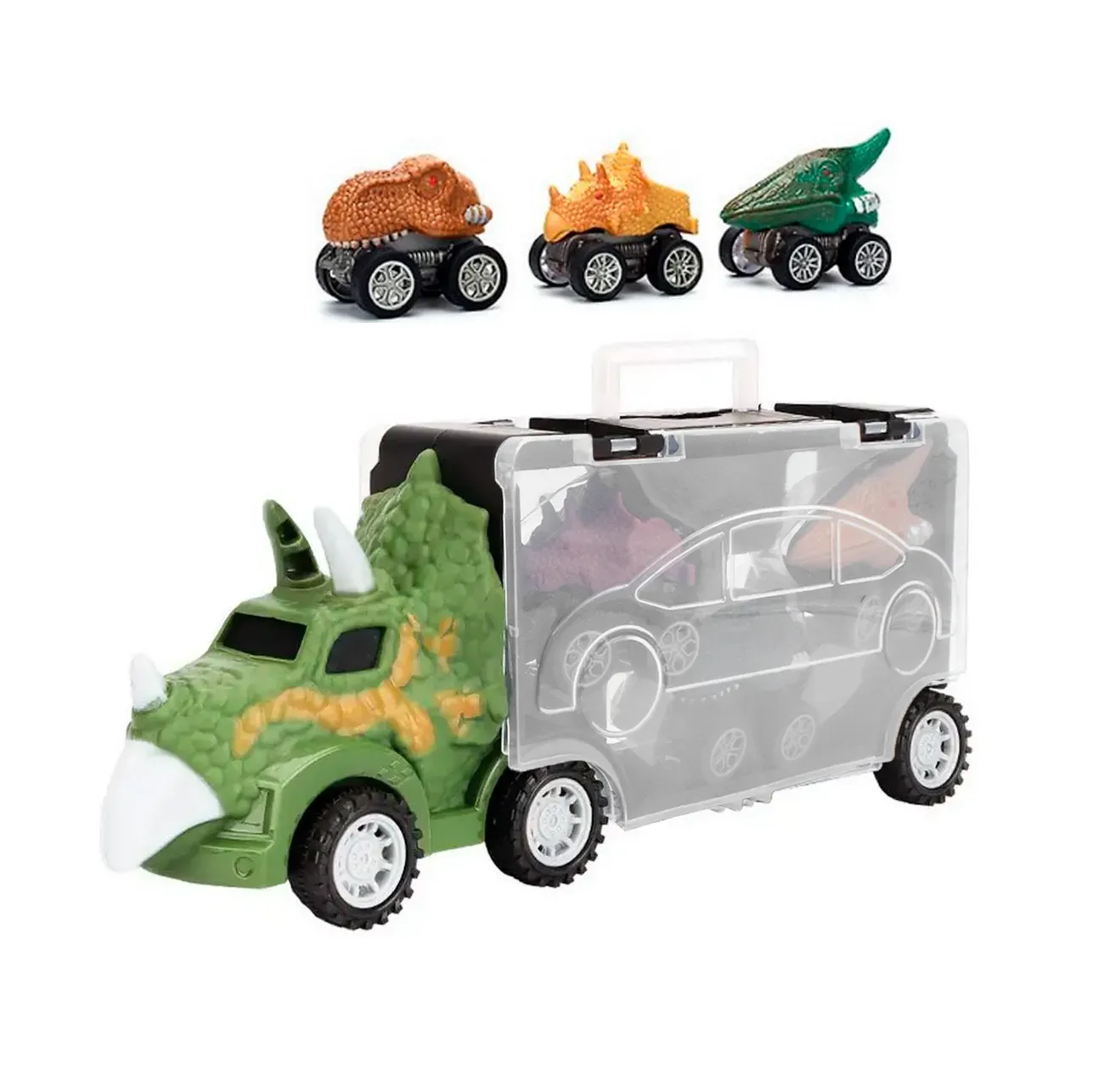 Camión Tractomula Triceratops Vehiculos Dinosaurios Juguete