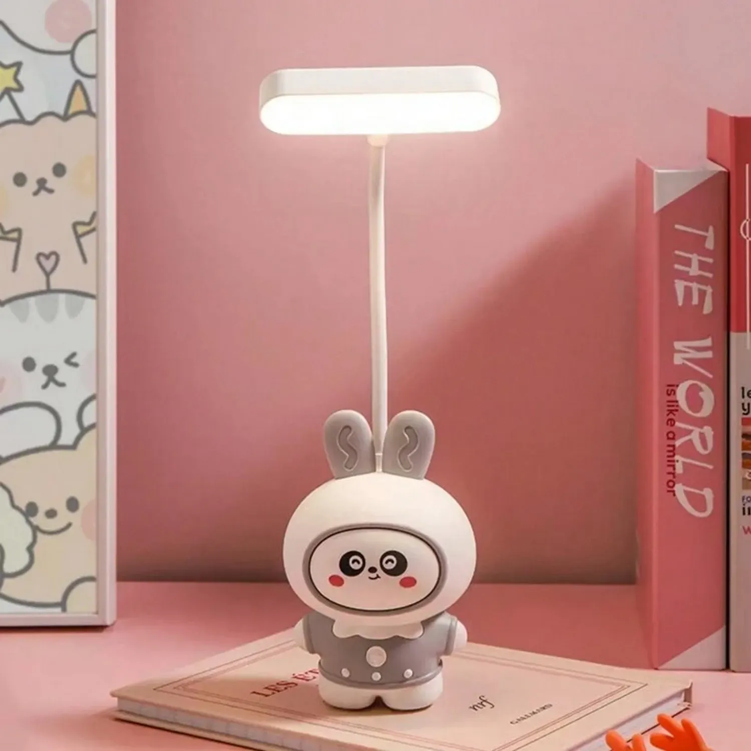 Lampara Oso Panda Traje Recargable Escritorio Mesa Deco