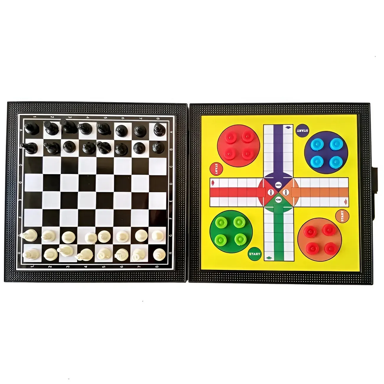 Juego De Mesa Magnetico 5 En 1 Ajedrez Ludo Damas Escalera