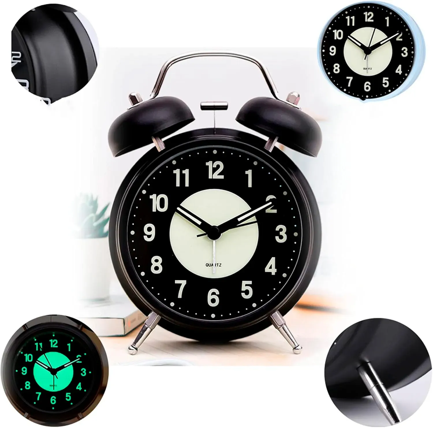 Reloj De Mesa Clasico Alarma Luminoso Decoracion + Bateria