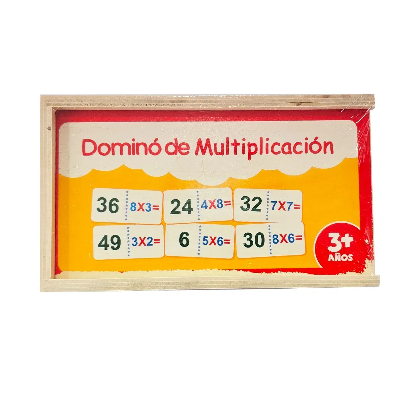 Domino Infantil Tablas De Multiplicar Madera Multiplicacion