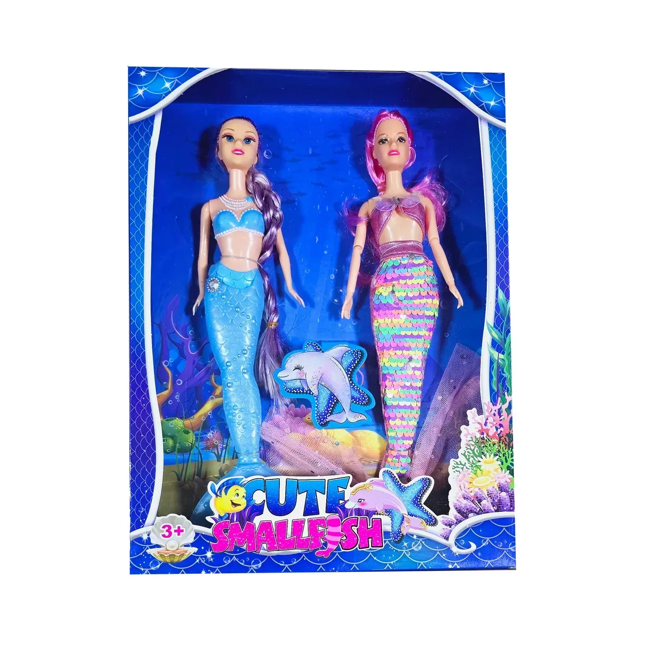 Muñeca Sirena Duo Cola Sirena Escamas Juguete Niñas