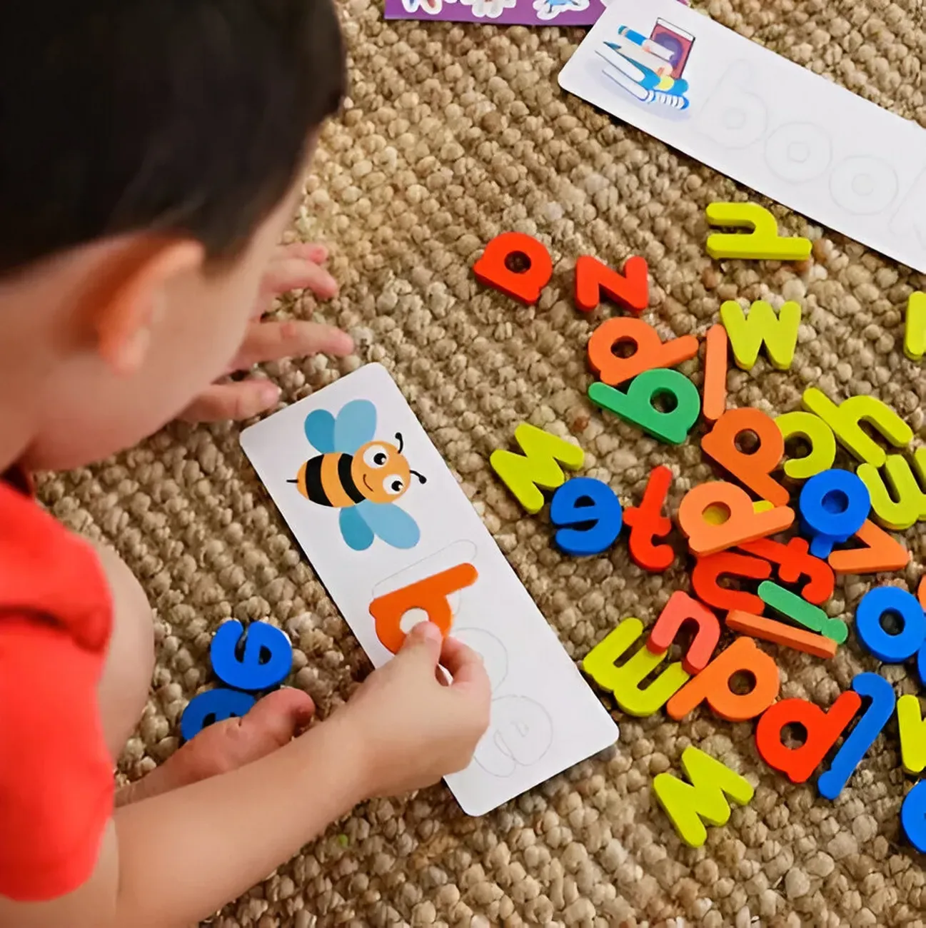 Juego De Mesa Emparejamiento Palabra Alfabeto Español Niños