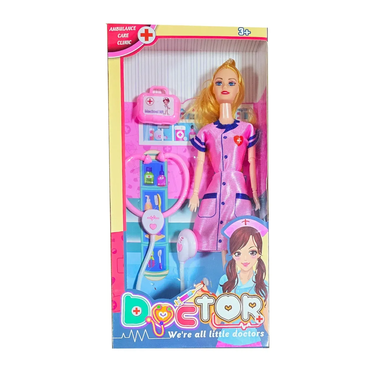 Muñeca Doctora Estetoscopio Bolso Juguete Niñas Diversion