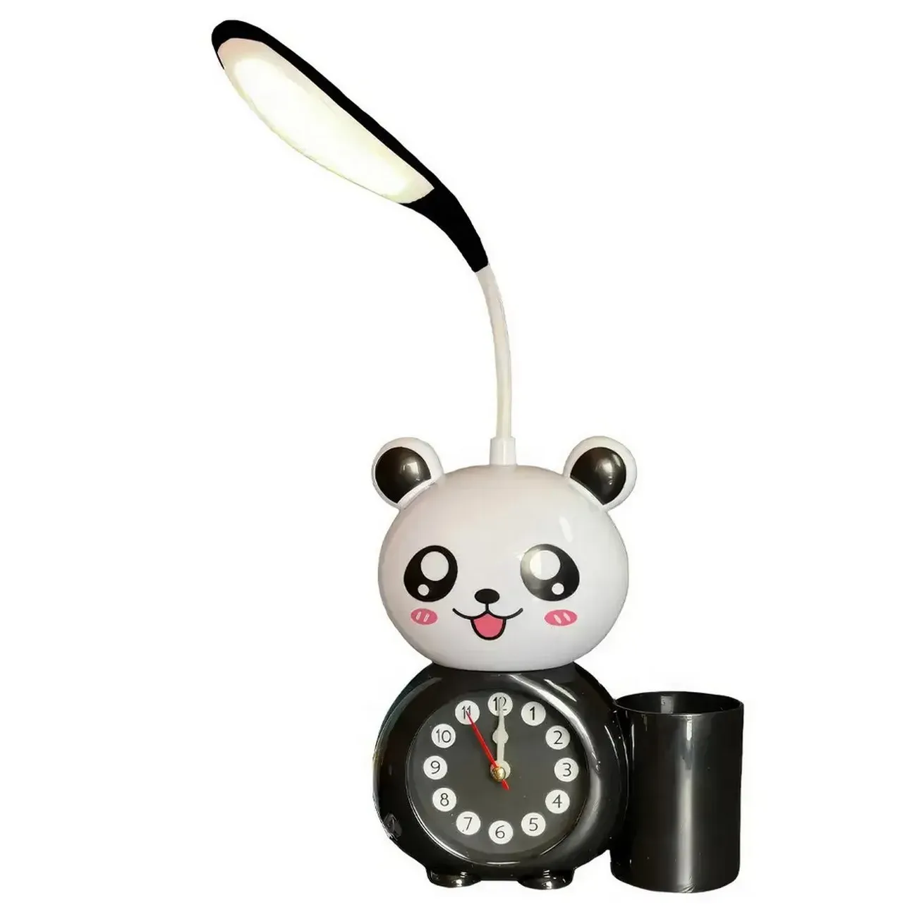 Lampara Oso Panda Recargable Con Reloj De Escritorio Mesa