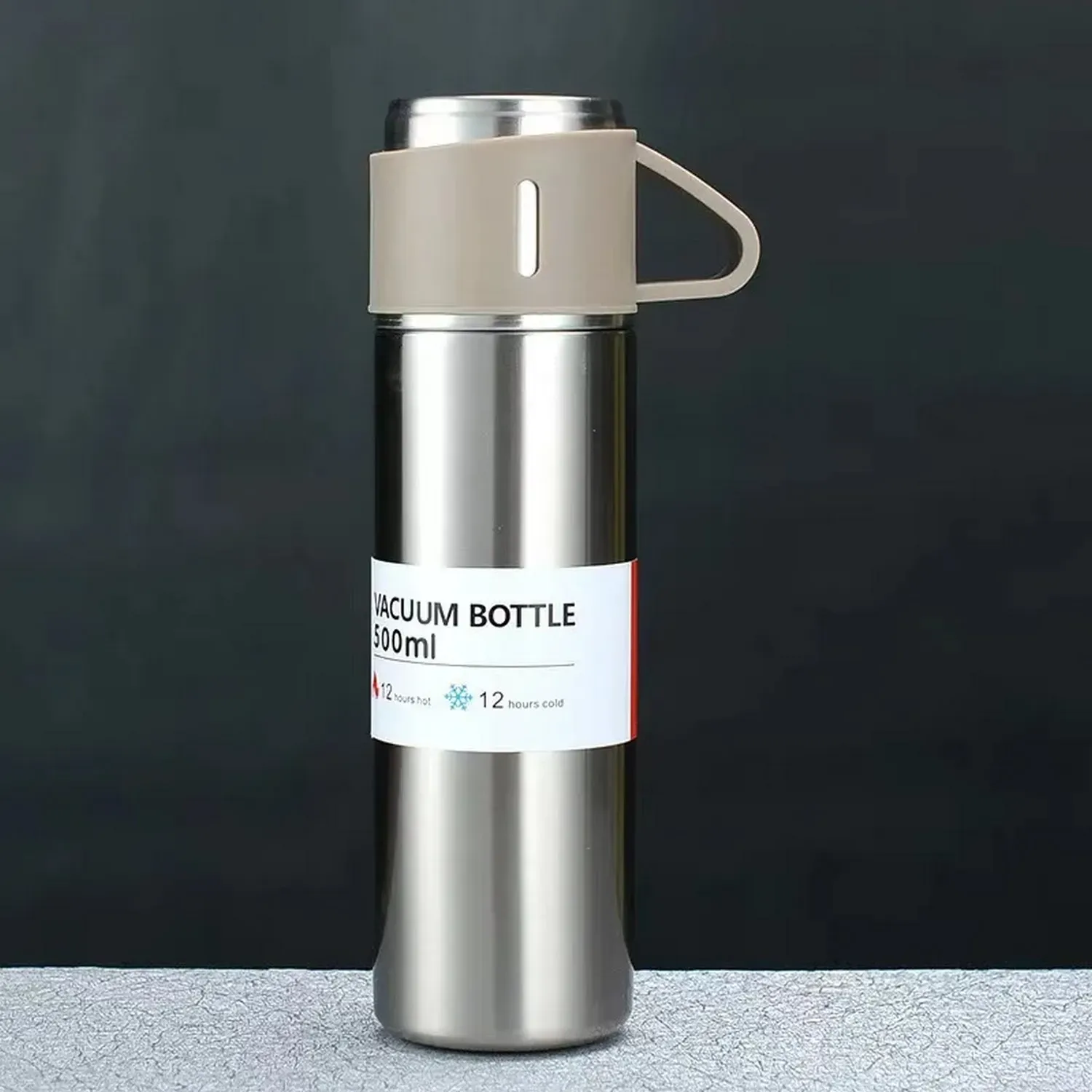 Termo Botella Térmica Bebida Agua Acero Inoxidable + Vasos