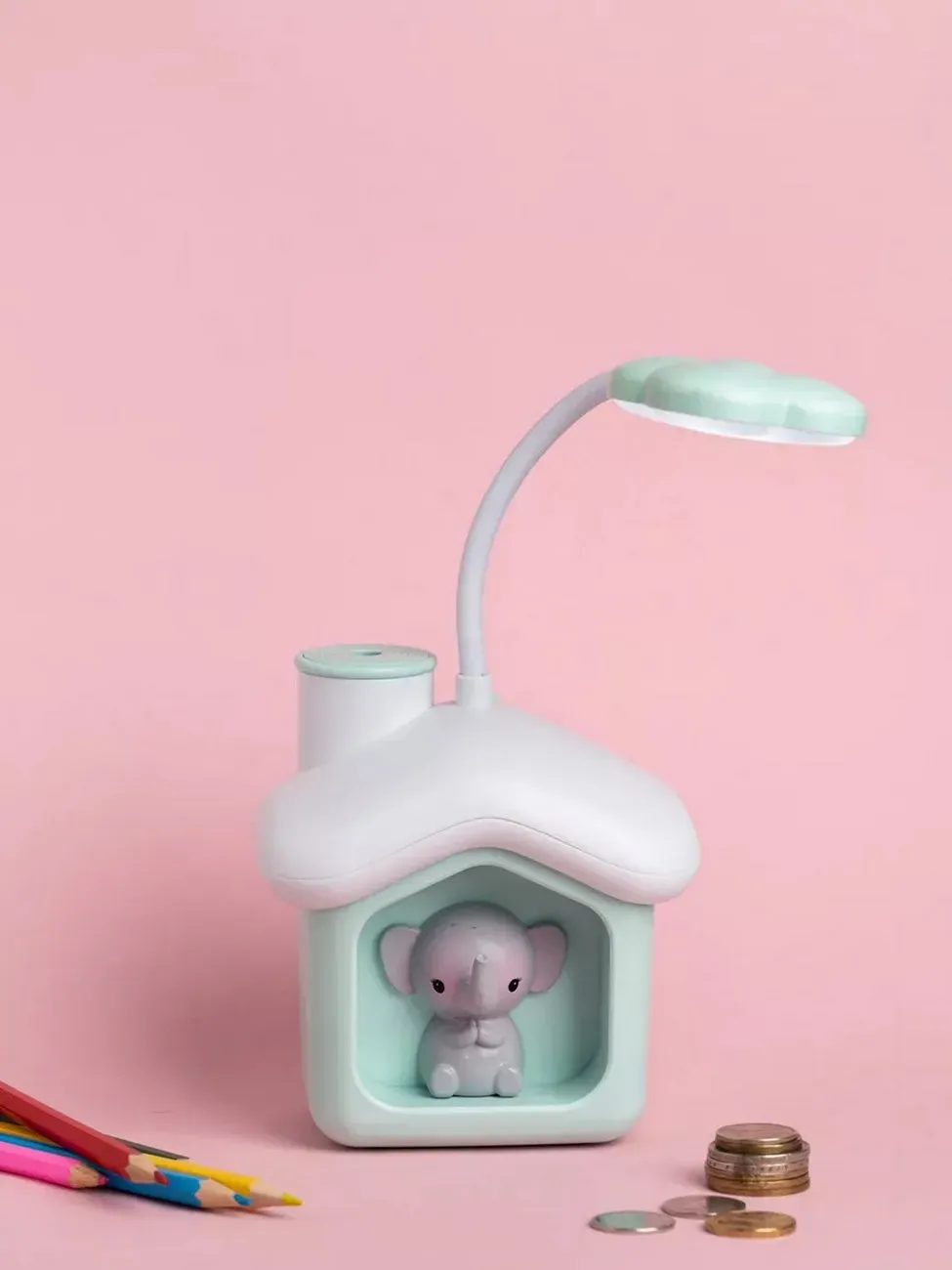 Lampara Casa Elefante Recargable Escritorio Mesa Unisex