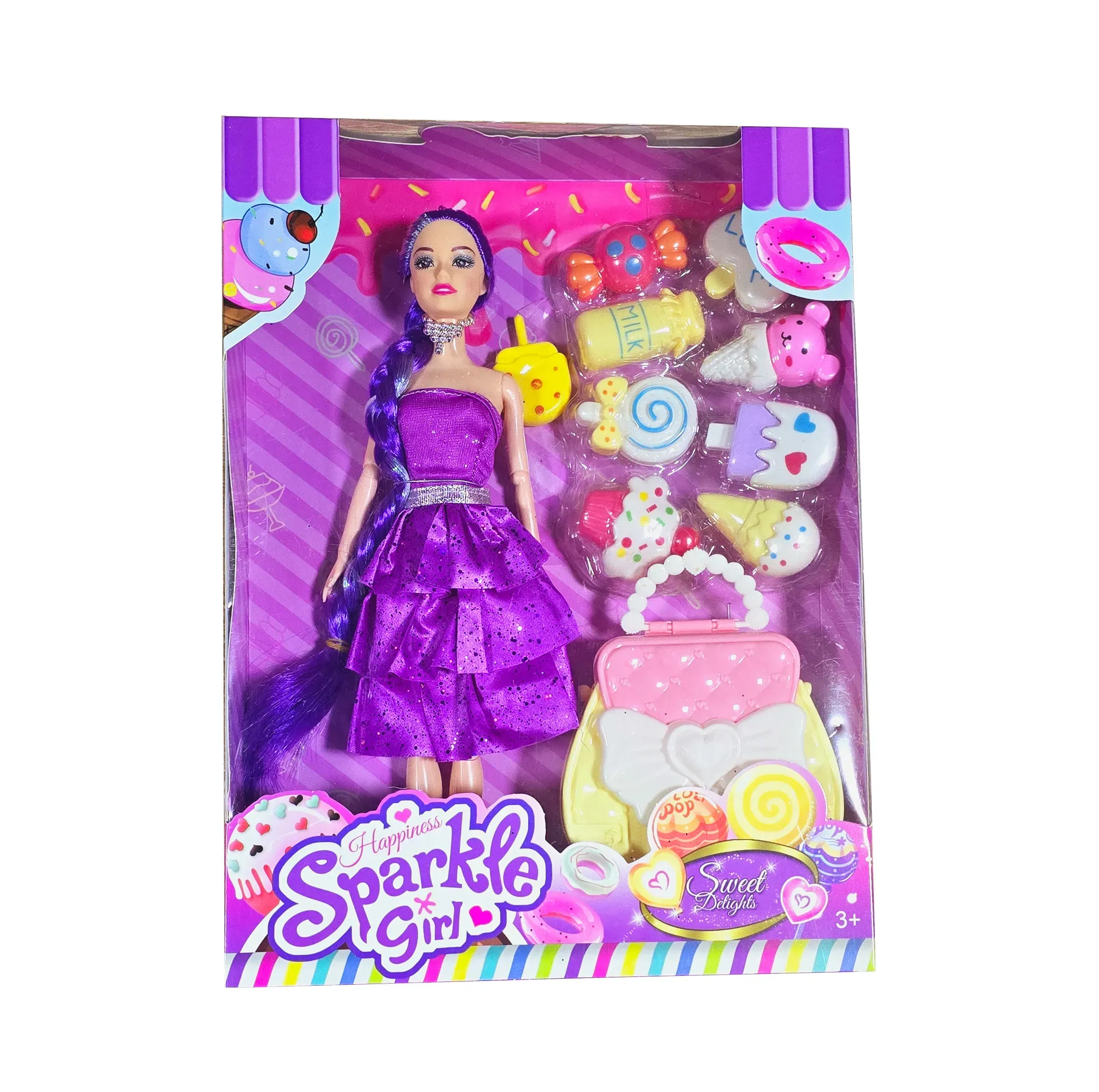 Muñeca Princesa Bolso Dulces Helado Accesorios Juguete Niña