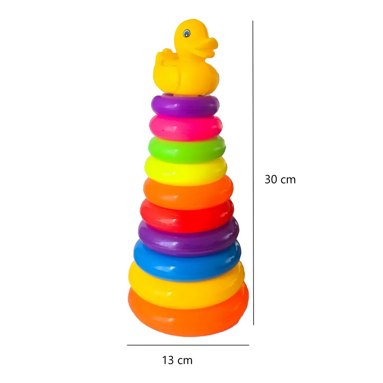 Juego Torre De Aros Para Encaje Pato Para Motricidad De Bebe