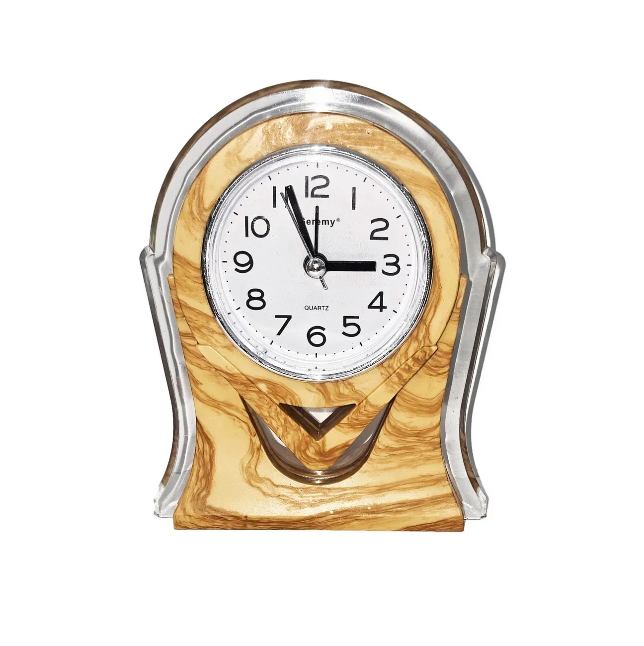 Reloj De Mesa Tono Madera Alarma + Bateria Decoracion