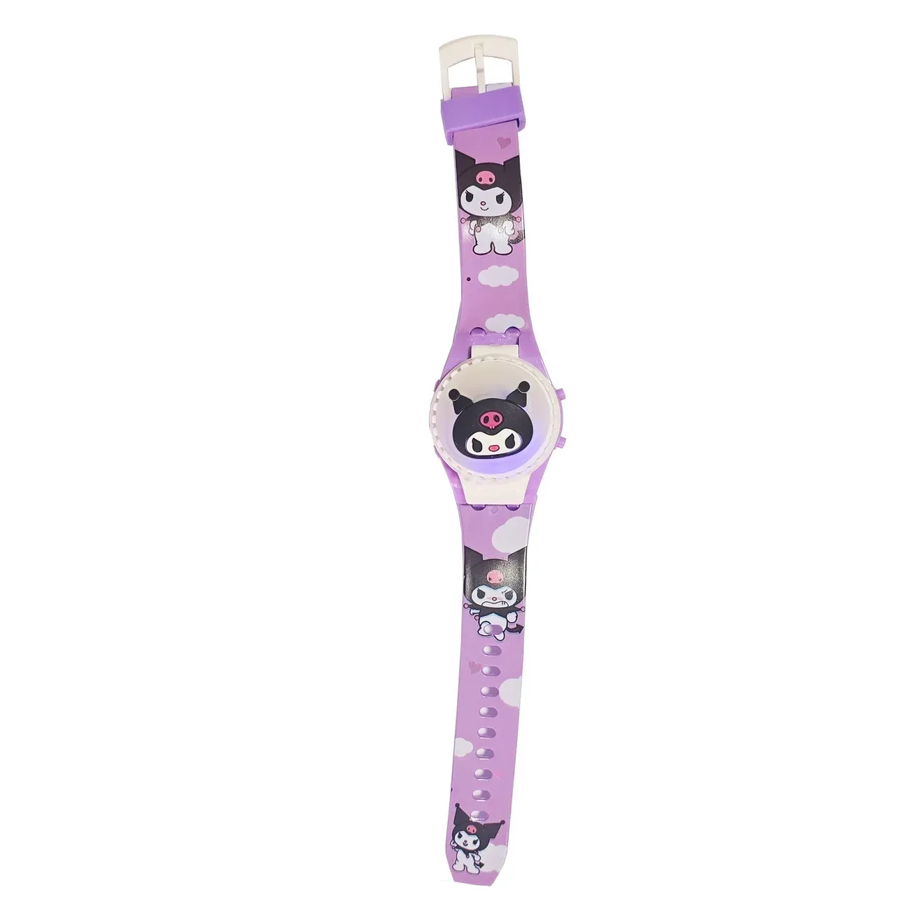 Reloj Niños Digital Kuromi Anime Luces Spinner Infantil