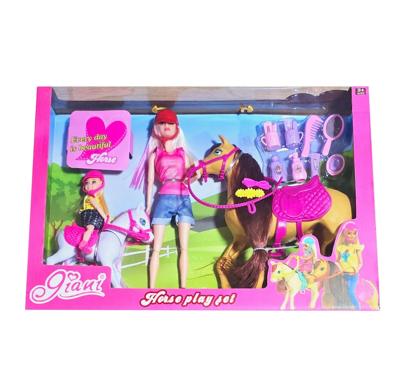 Muñeca Jineta Caballo Cuidado Accesorios Juguete Niñas