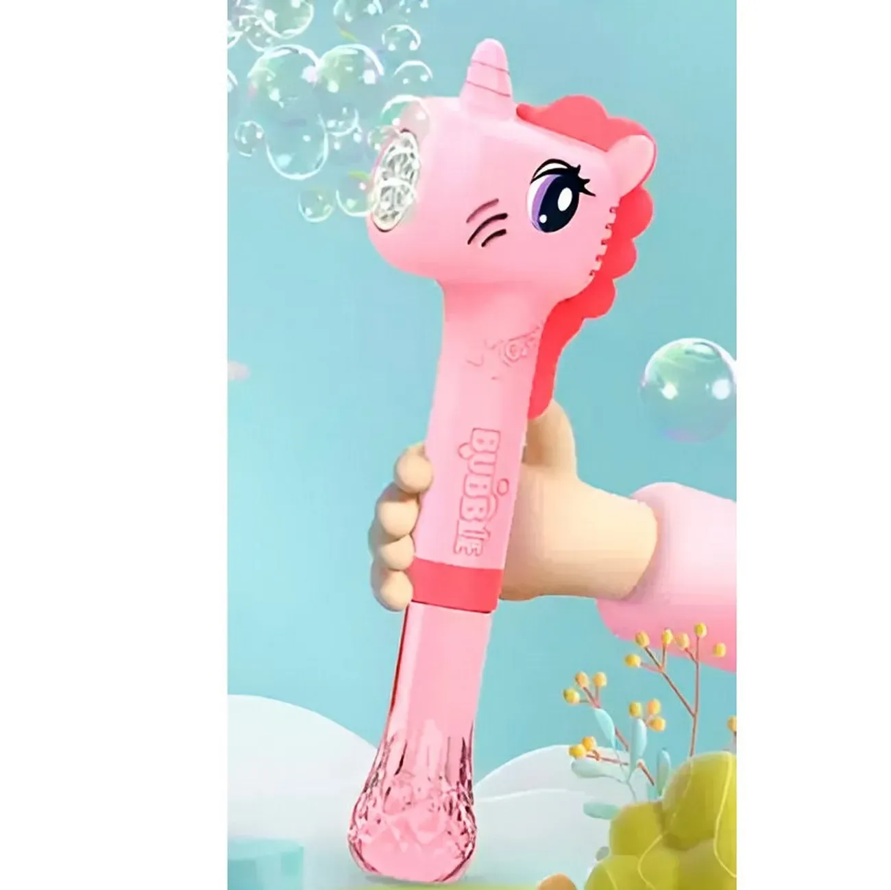 Varita Piruleta Unicornio Pony Burbujas Automática + Liquido