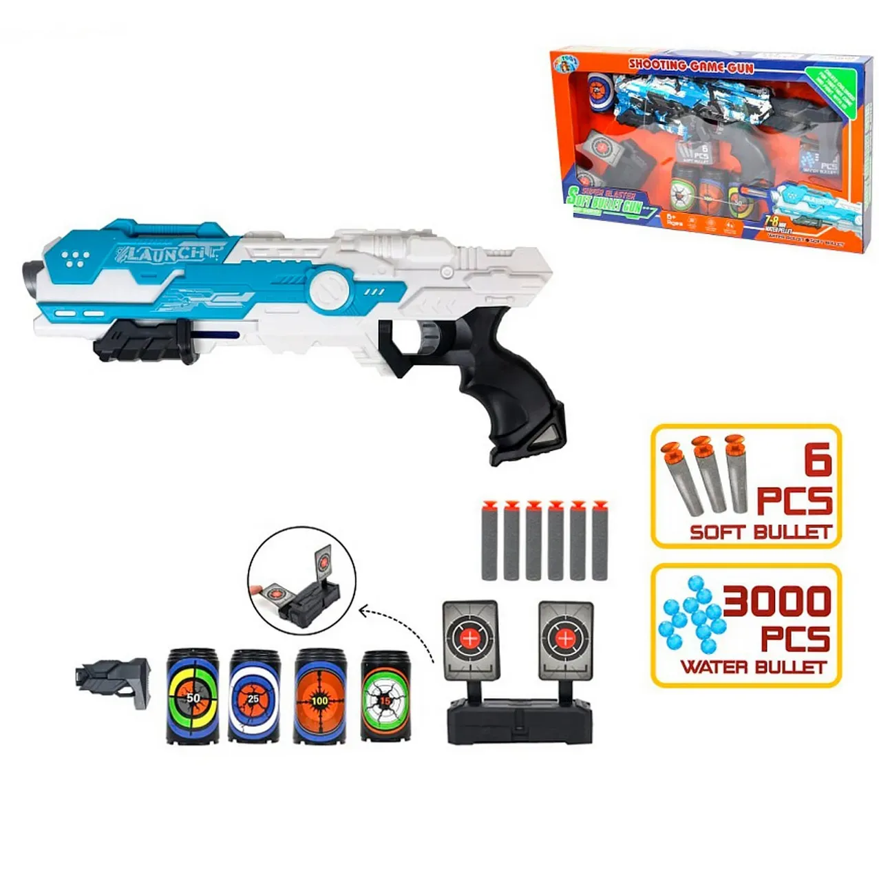 Pistola Lanza Dardos Nerf Multiples Hidrogel Accesorios