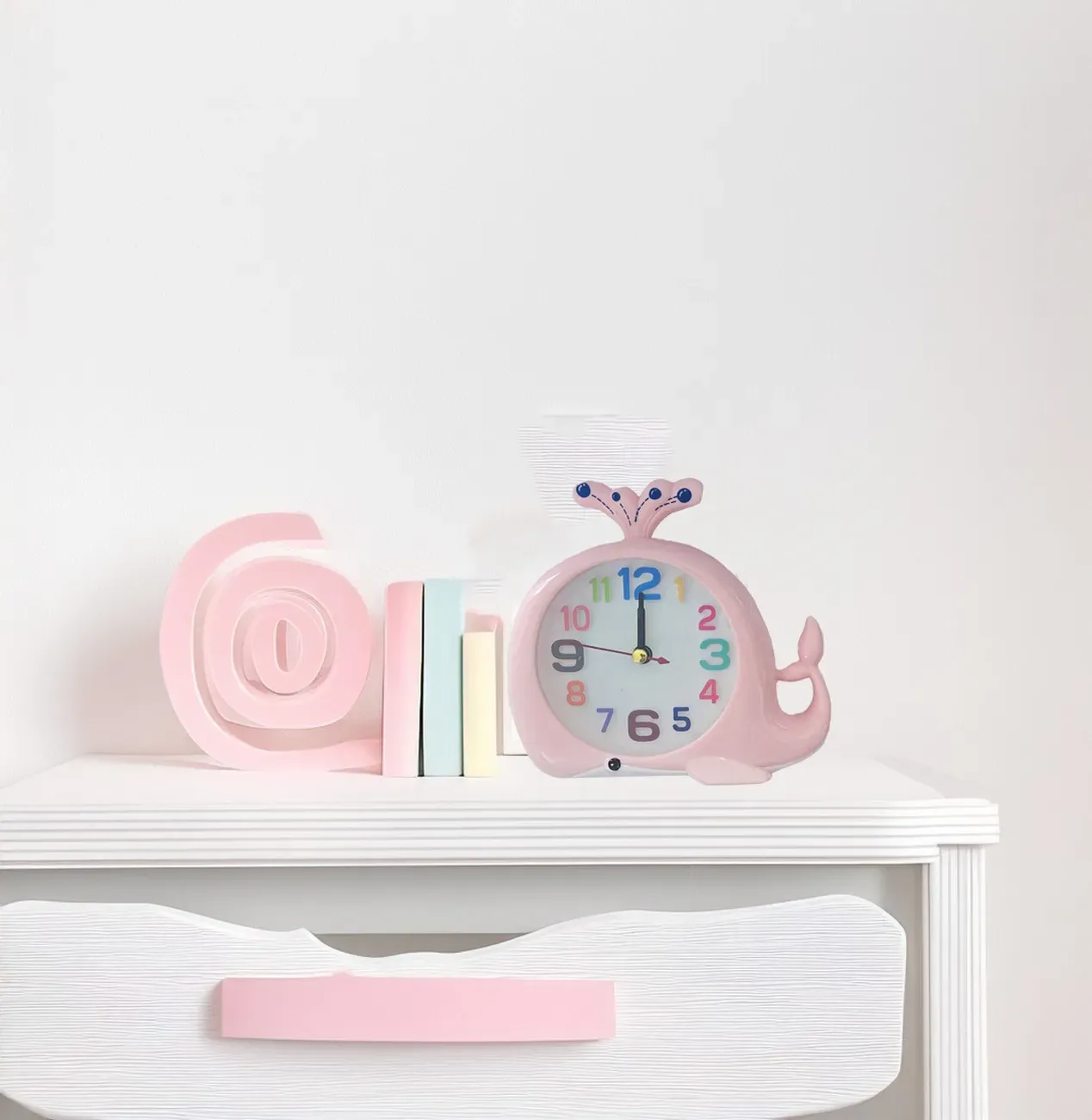 Reloj De Mesa Para Niños (a) Ballena Decoracion + Bateria