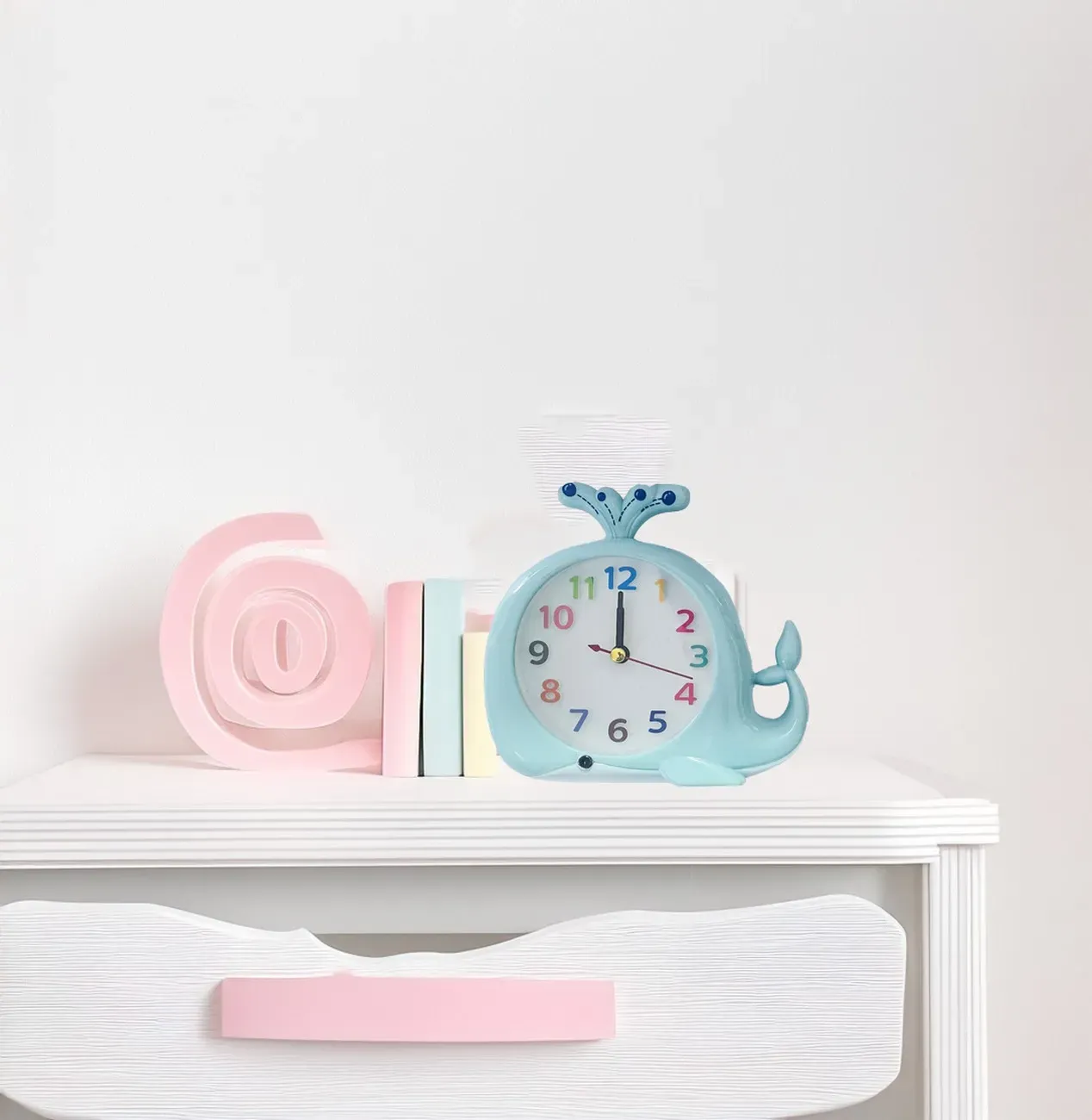 Reloj De Mesa Para Niños (a) Ballena Decoracion + Bateria