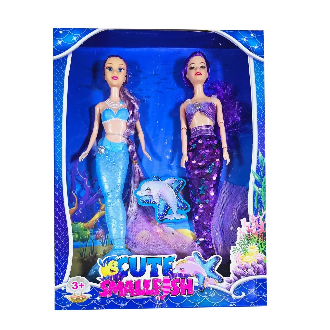 Muñeca Sirena Duo Cola Sirena Escamas Juguete Niñas