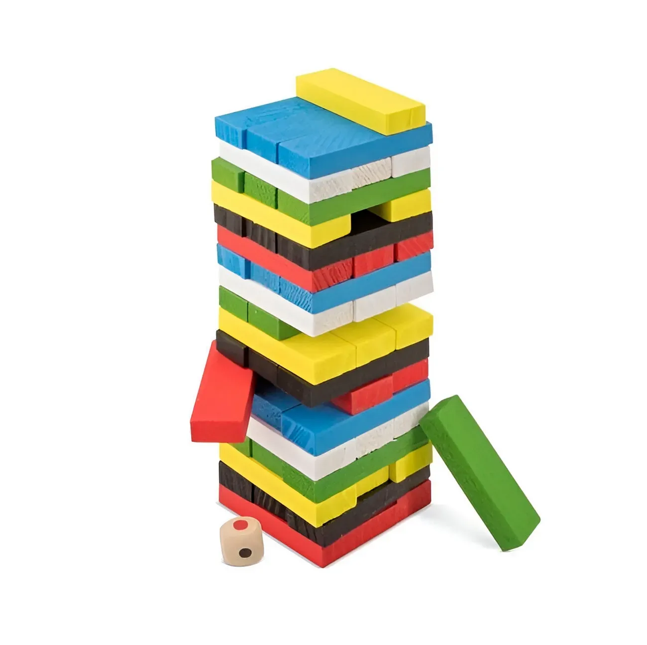 Jenga Torre Madera Bloques 54 Pc Colores Grande Juego Mesa