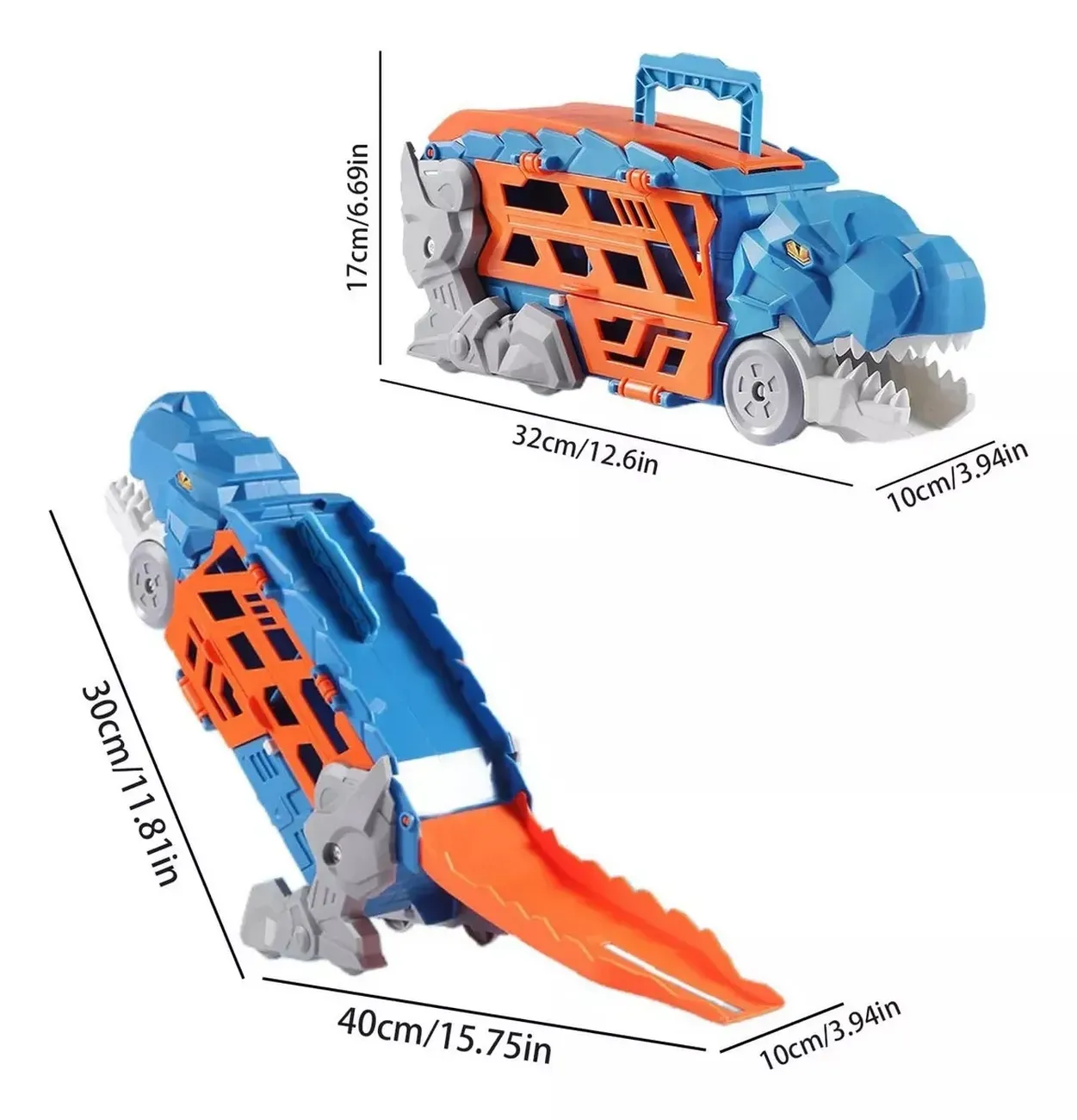 Camion Tractomula Dinosaurio Catapulta Pista Carros Carrera