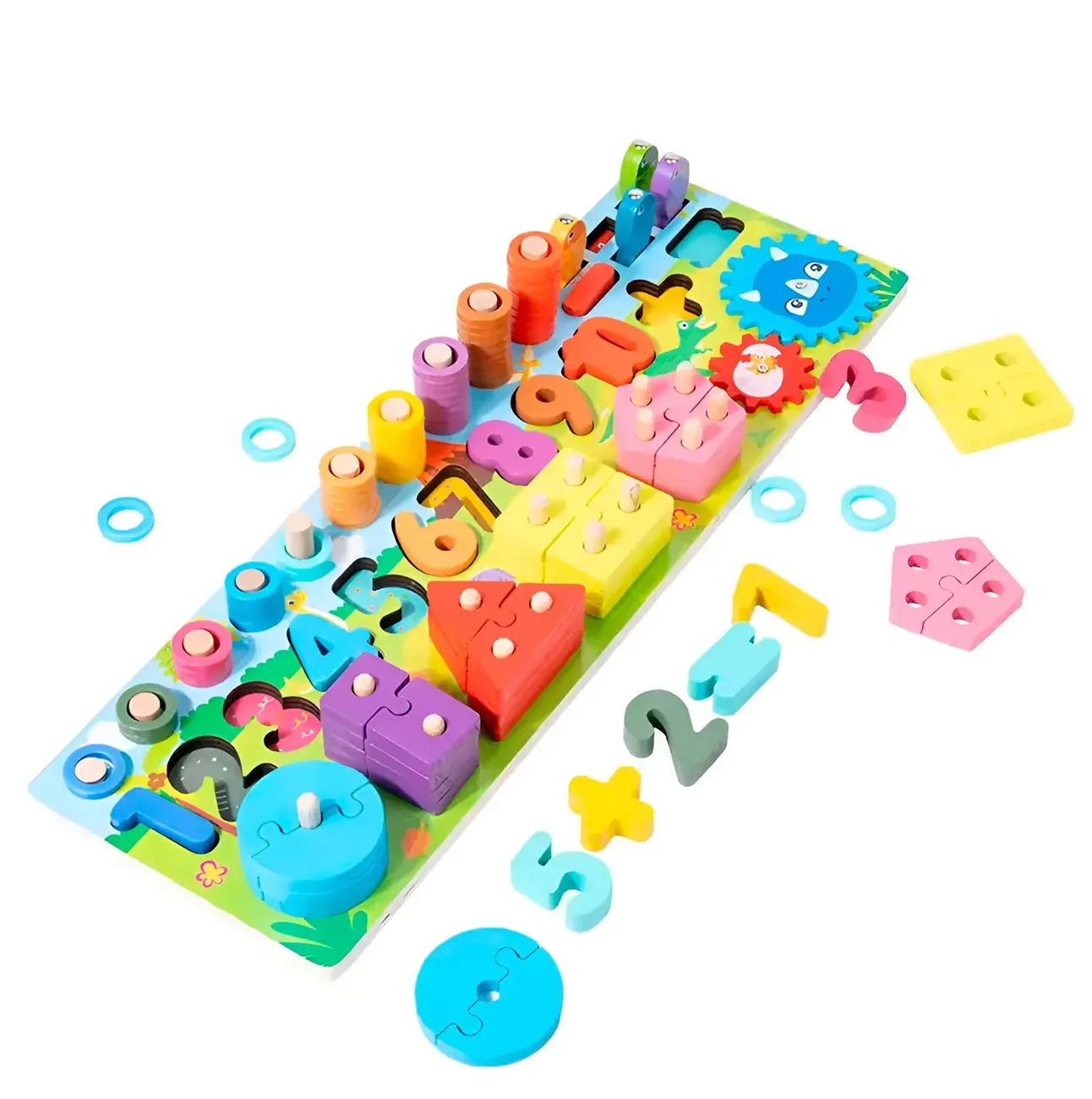 Juego Set Columnas Encastre Figuras Pesca Desarrollo Motriz