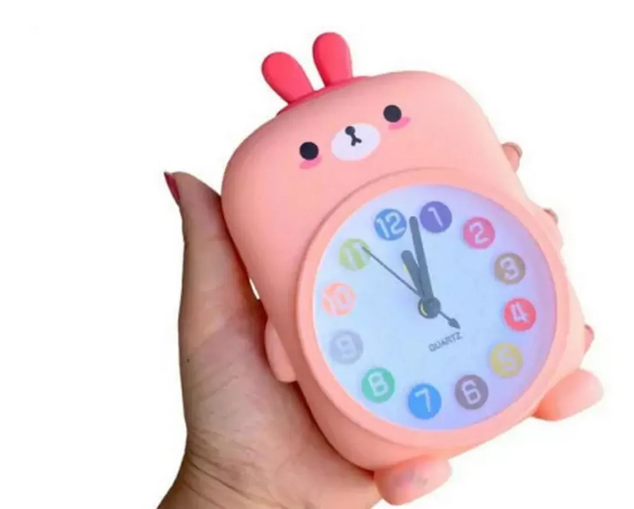 Reloj De Mesa Pared Mini Niñas(o) Conejo Oso Alarma +bateria