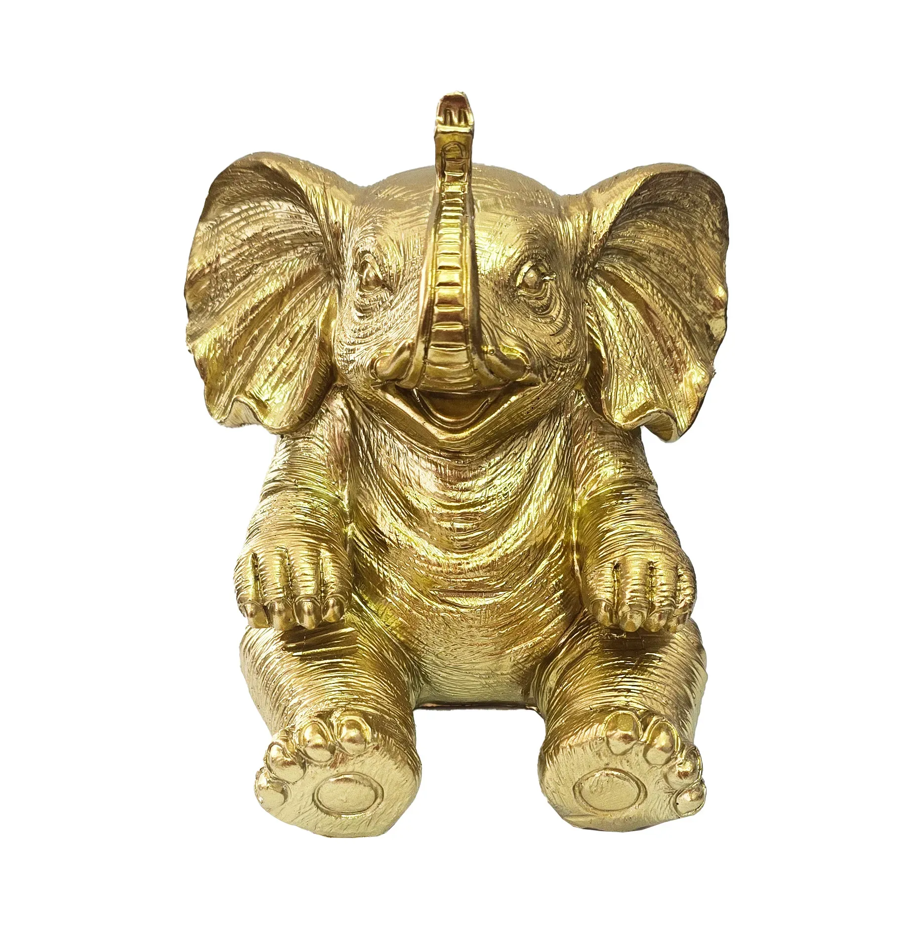 Elefante Ganesha Dorado Plato 7 Chakras Decorativo Feng Shui