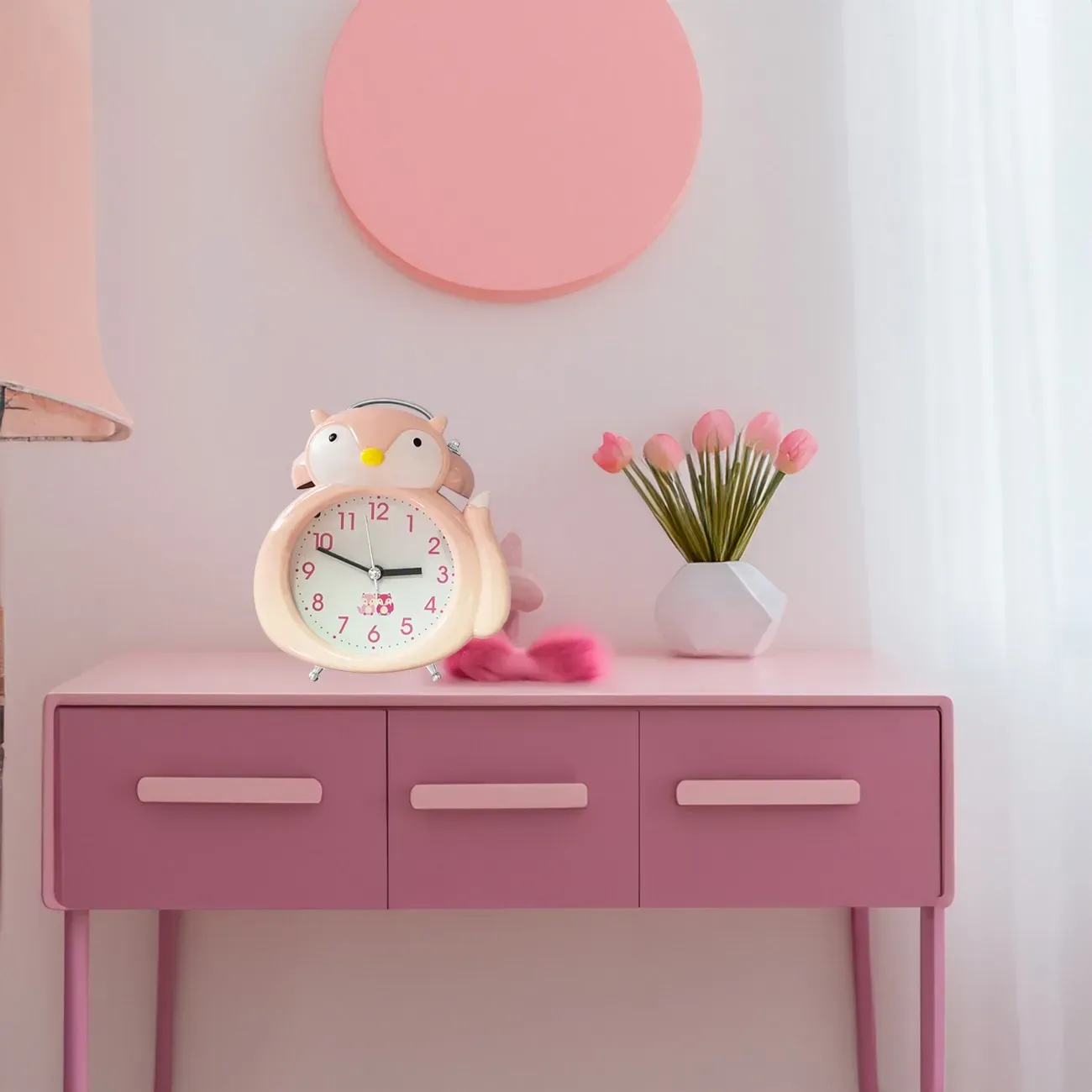 Reloj De Mesa Para Niñas Buho Niños (a) Alarma + Bateria