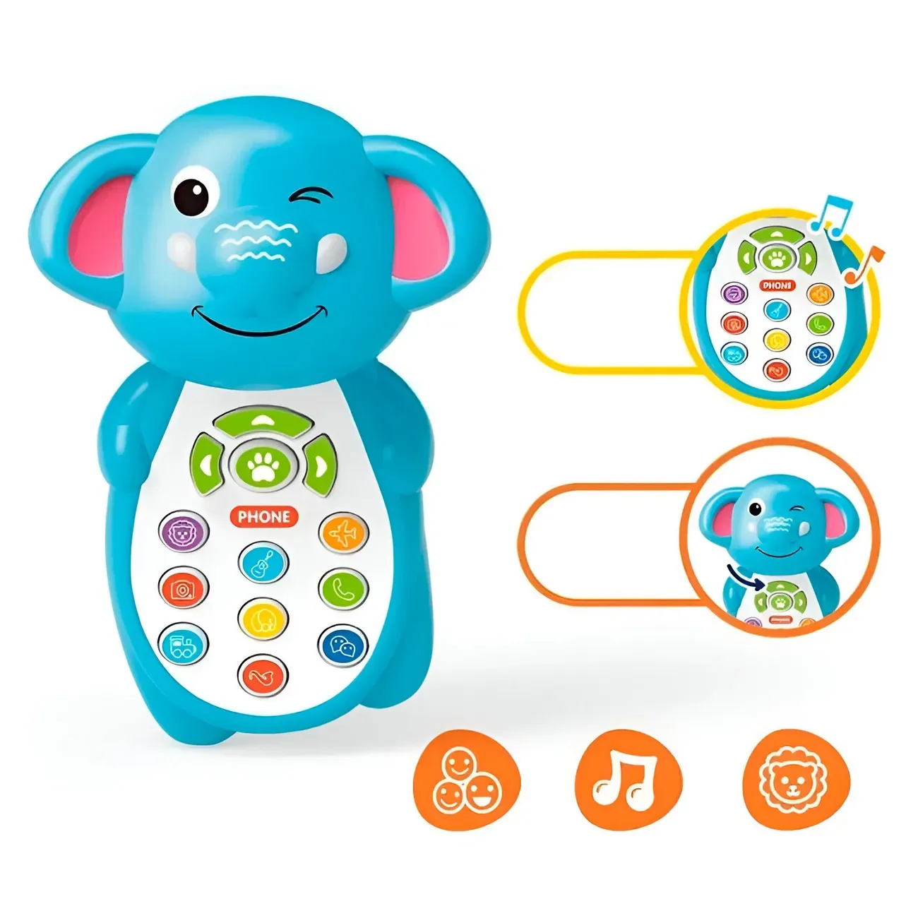 Teléfono Celular Juguete Musical Elefante Bebe Niño +bateria