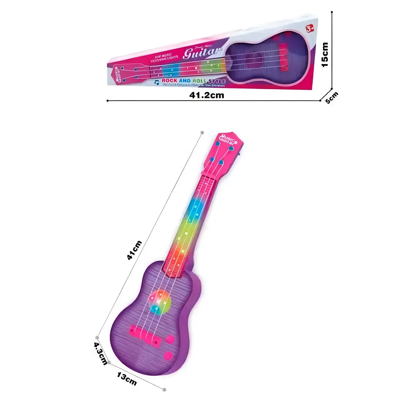 Guitarra Para Niña Juguete Luces + Sonido Regalo + Baterias